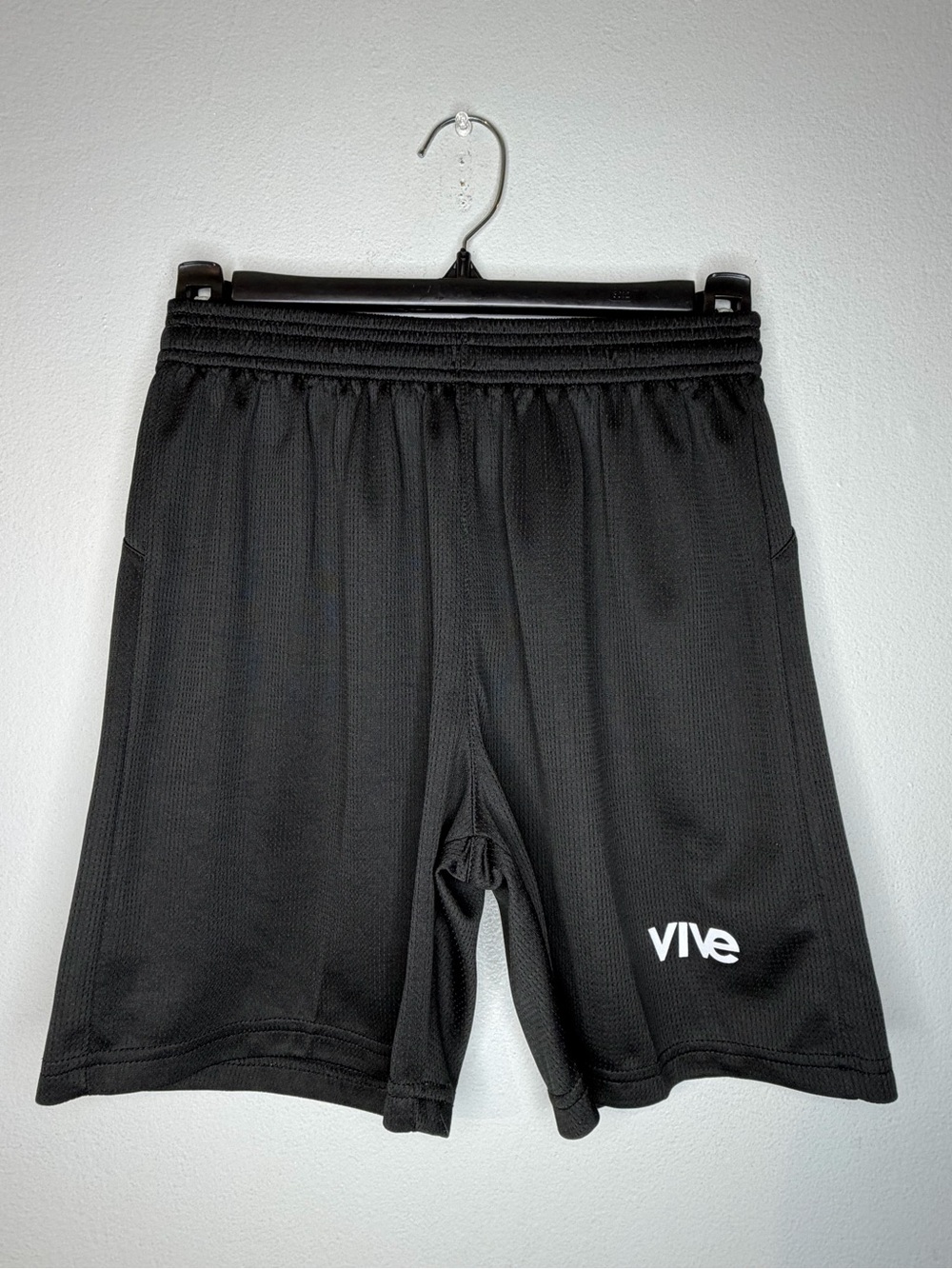 Vive Black Athletic Shorts for Kids - Elastic Waist, Side Pockets